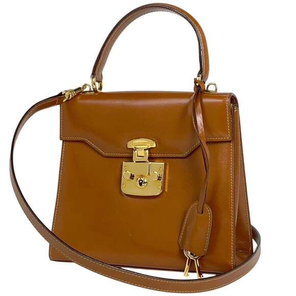 Gucci Handbags - GUCCI Authentic Brown Leather Shoulder Bag